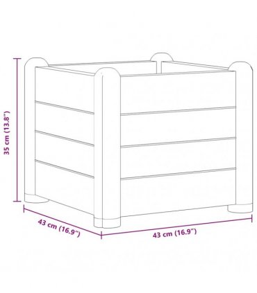 vidaXL Garden Raised Bed PP Mocha 43x43x35 cm — Size: 43 x 43 x 35 cm