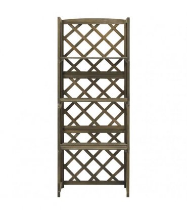 vidaXL Trellis with Shelves Grey 55x30x140 cm Solid Fir Wood