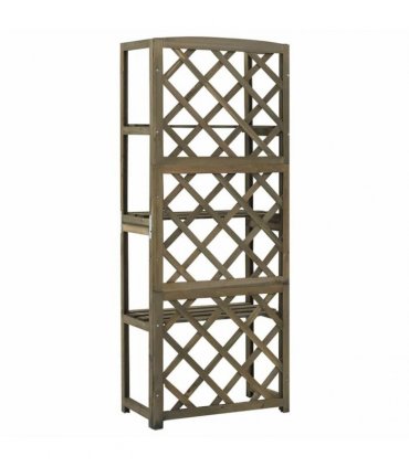 vidaXL Trellis with Shelves Grey 55x30x140 cm Solid Fir Wood