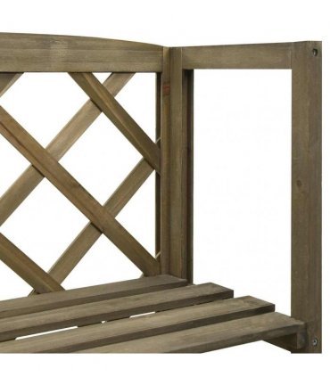 vidaXL Trellis with Shelves Grey 55x30x140 cm Solid Fir Wood
