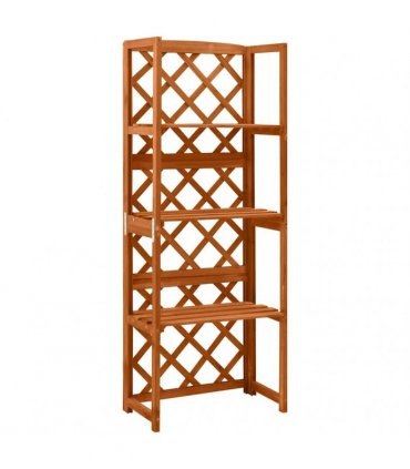 vidaXL Trellis with Shelves 55x30x140 cm Solid Fir Wood — Colour: brown
