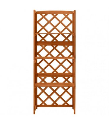 vidaXL Trellis with Shelves 55x30x140 cm Solid Fir Wood — Colour: brown