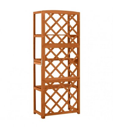 vidaXL Trellis with Shelves 55x30x140 cm Solid Fir Wood — Colour: brown