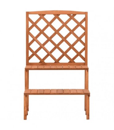 vidaXL Plant Stand with Trellis 70x42x115 cm Solid Fir Wood — Colour: brown