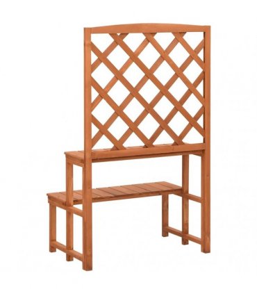 vidaXL Plant Stand with Trellis 70x42x115 cm Solid Fir Wood — Colour: brown