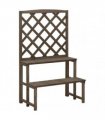 vidaXL Plant Stand with Trellis Grey 70x42x115 cm Solid Fir Wood
