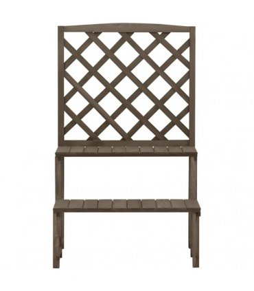 vidaXL Plant Stand with Trellis Grey 70x42x115 cm Solid Fir Wood
