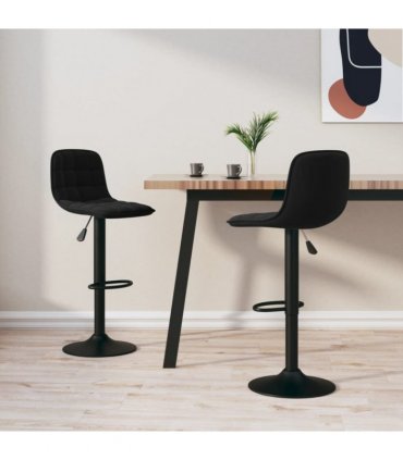 vidaXL Bar Stools 2 pcs Black Velvet — V0671953465