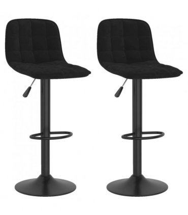 vidaXL Bar Stools 2 pcs Black Velvet — V0671953465