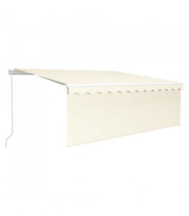 vidaXL Manual Retractable Awning with Blind 4x3m Cream — Size: 4 x 3 m