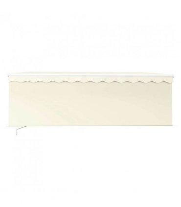 vidaXL Manual Retractable Awning with Blind 4x3m Cream — Size: 4 x 3 m