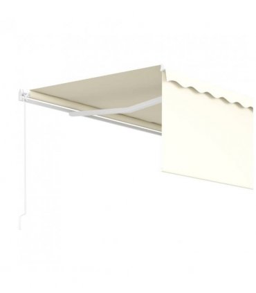 vidaXL Manual Retractable Awning with Blind 4x3m Cream — Size: 4 x 3 m