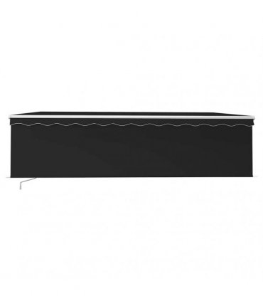 vidaXL Manual Retractable Awning with Blind&LED 5x3m Anthracite — Size: 5 x 3 m