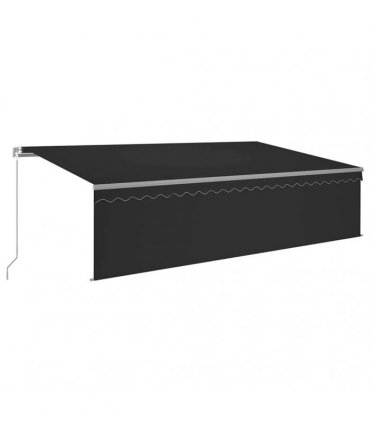 vidaXL Manual Retractable Awning with Blind 5x3m Anthracite — Size: 5 x 3 m — V0671953519
