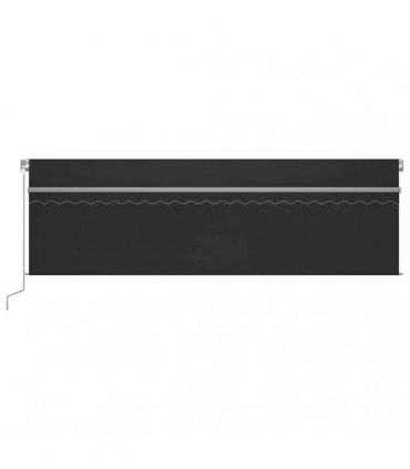 vidaXL Manual Retractable Awning with Blind 5x3m Anthracite — Size: 5 x 3 m — V0671953519