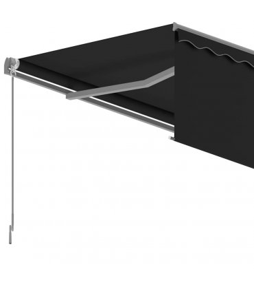 vidaXL Manual Retractable Awning with Blind 5x3m Anthracite — Size: 5 x 3 m — V0671953519