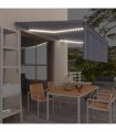 vidaXL Retractable Awning | Blue and White — Size: 4.5 x 3 m