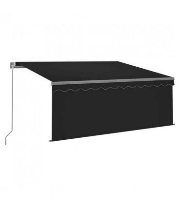 vidaXL Retractable Awning | Anthracite | Powder-coated aluminium, Polyester — Size: 3.5 x 2.5 m