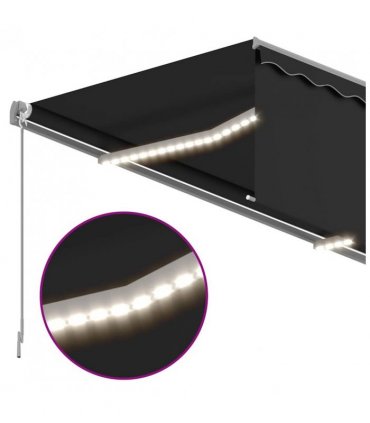 vidaXL Retractable Awning | Anthracite | Powder-coated aluminium, Polyester — Size: 3.5 x 2.5 m
