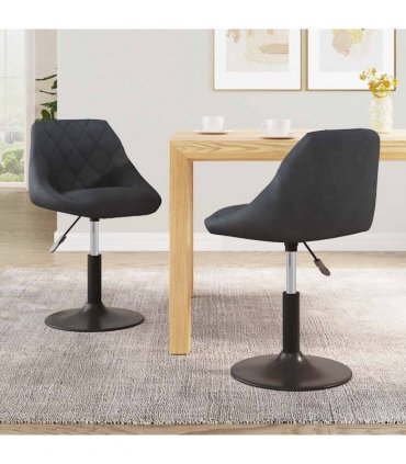 vidaXL Swivel Dining Chairs 2 pcs Dark Grey Velvet
