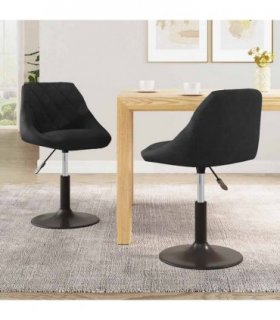 vidaXL Swivel Dining Chairs 2 pcs Black Velvet