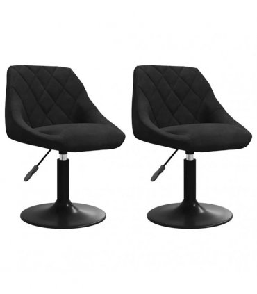 vidaXL Swivel Dining Chairs 2 pcs Black Velvet