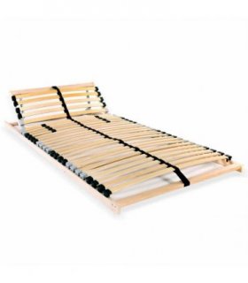vidaXL Slatted Bed Base without Mattress with 28 Slats 7 Zones 90x200 cm — Size: 90 x 200 cm, Model: headrest adjust (manual)