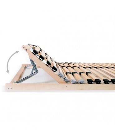 vidaXL Slatted Bed Base without Mattress with 28 Slats 7 Zones 90x200 cm — Size: 90 x 200 cm, Model: headrest adjust (manual)