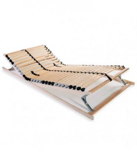 vidaXL Slatted Bed Base without Mattress with 28 Slats 7 Zones 90x200 c — Size: 90 x 200 cm, Model: headrest & footrest (manual)