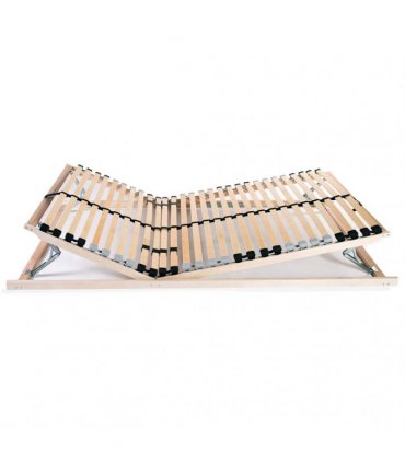 vidaXL Slatted Bed Base without Mattress with 28 Slats 7 Zones 90x200 c — Size: 90 x 200 cm, Model: headrest & footrest (manual)