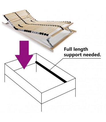 vidaXL Slatted Bed Base without Mattress with 28 Slats 7 Zones 90x200 c — Size: 90 x 200 cm, Model: headrest & footrest (manual)