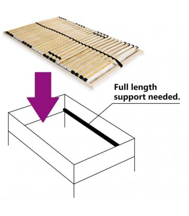 vidaXL Bed Slatted Base | Natural beech/ birch | Solid beechwood, birch slats — Size: 100 x 200 cm, Model: fixed