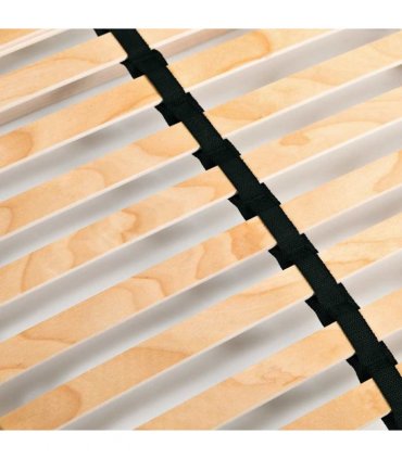 vidaXL Bed Slatted Base | Natural beech/ birch | Solid beechwood, birch slats — Size: 100 x 200 cm, Model: fixed
