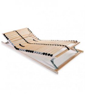 vidaXL Slatted Bed Base without Mattress with 28 Slats 7 Zones 80x200 c — Size: 80 x 200 cm, Model: headrest & footrest (manual)