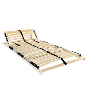 vidaXL Slatted Bed Base Brown 90 x 190 cm Solid Beech Wood — Model: Headrest adjust (manual)