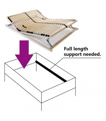 vidaXL Bed Slatted Base | Wooden | Solid beechwood, birch slats | 140x — Size: 140 x 200 cm, Model: headrest & footrest (manual)