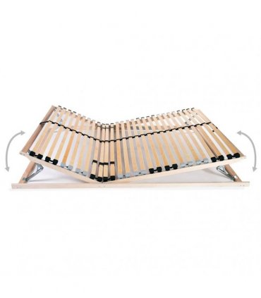 vidaXL Slatted Bed Base without Mattress with 28 Slats 7 Zones 100x200 — Size: 100 x 200 cm, Model: headrest & footrest (manual)