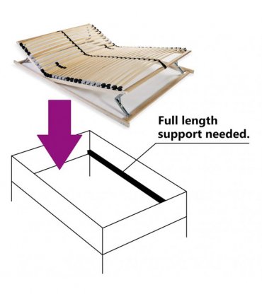 vidaXL Slatted Bed Base without Mattress with 28 Slats 7 Zones 100x200 — Size: 100 x 200 cm, Model: headrest & footrest (manual)