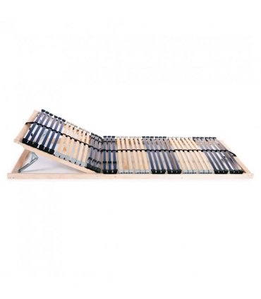 vidaXL Bed Base | Natural Wood, Black | Solid Beech Wood, Birch Slats — Size: 90 x 200 cm, Model: headrest adjust (manual)