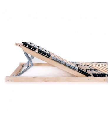 vidaXL Bed Base | Natural Wood, Black | Solid Beech Wood, Birch Slats — Size: 90 x 200 cm, Model: headrest adjust (manual)