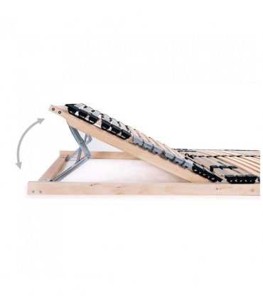 vidaXL Bed Base | Natural Wood, Black | Solid Beech Wood, Birch Slats — Size: 90 x 200 cm, Model: headrest adjust (manual)