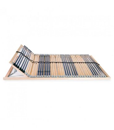 vidaXL Slatted Bed Base without Mattress with 42 Slats 7 Zones 140x200 cm — Size: 140 x 200 cm, Model: headrest adjust (manual)