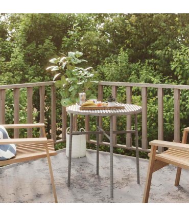 vidaXL Tea Table Grey 45 cm Poly Rattan