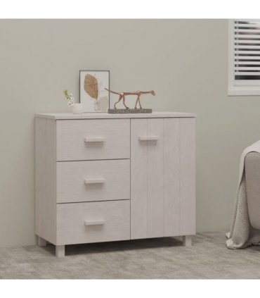 vidaXL Sideboard HAMAR White 90x40x80 cm Solid Pinewood