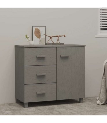vidaXL Sideboard HAMAR Light Grey 90x40x80 cm Solid Pinewood