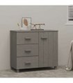 vidaXL Sideboard HAMAR Light Grey 90x40x80 cm Solid Pinewood