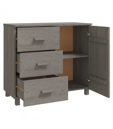 vidaXL Sideboard HAMAR Light Grey 90x40x80 cm Solid Pinewood