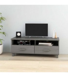 vidaXL TV Cabinet HAMAR Light Grey 106x40x40 cm Solid Wood Pine