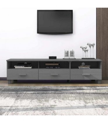 vidaXL TV Cabinet HAMAR Dark Grey 158x40x40 cm Solid Wood Pine