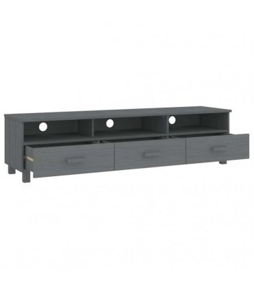 vidaXL TV Cabinet HAMAR Dark Grey 158x40x40 cm Solid Wood Pine